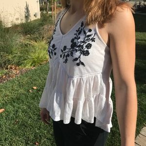 Flowy embroidered tank top
